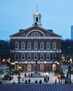 View of Faneuil Hall from Government Center, Boston, Ma.