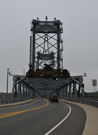 Memorial Bridge, downtown Portsmouth, connecting to Badger's Island in Kittery, Maine