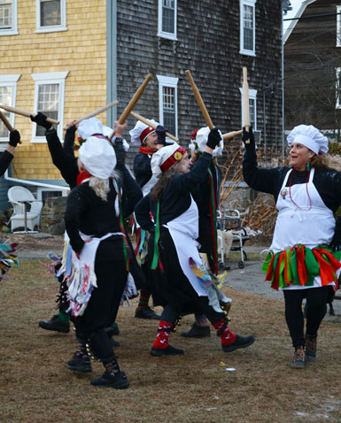 Ladies of the Rolling Pin, dance group performing at Wickford Village Festival of Lights, 2019